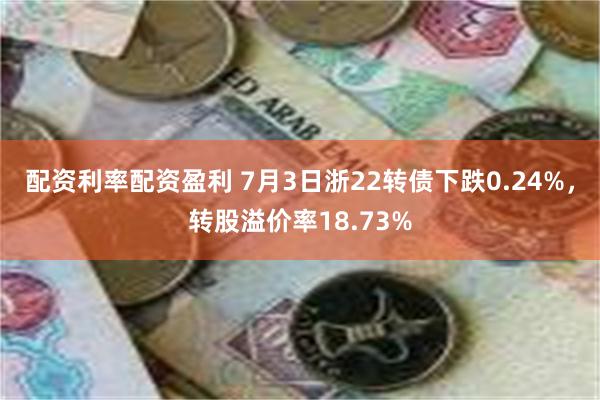 配资利率配资盈利 7月3日浙22转债下跌0.24%，转股溢价率18.73%