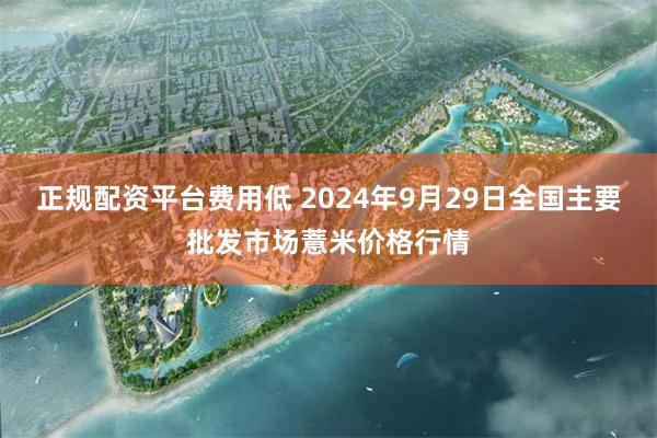 正规配资平台费用低 2024年9月29日全国主要批发市场薏米价格行情